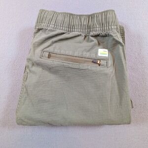 VUORI Men's Green Ripstop Cargo Pants Size M Elastic Waist Drawstring Zip Pocket